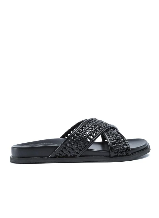 FYOR Stylish Woven Cross-Strap Slide AJ 014