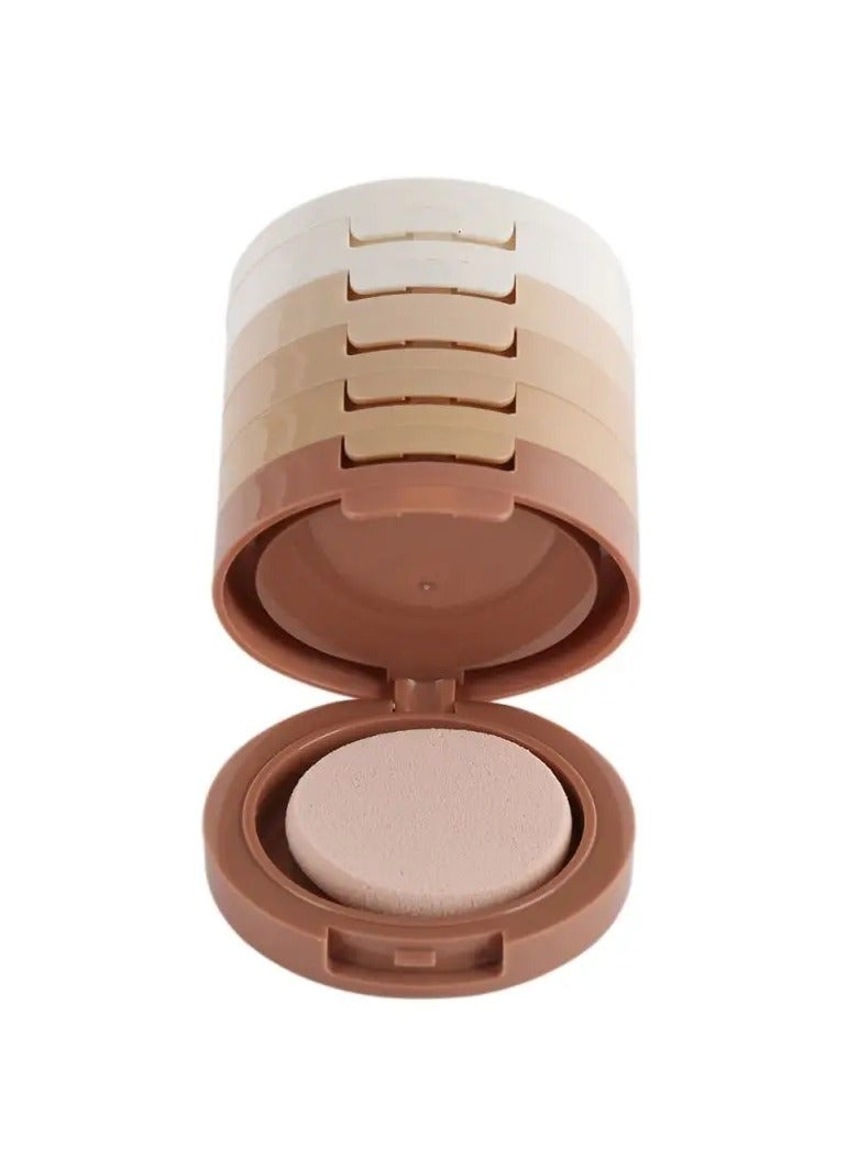 Music Flower بودرة كونسيلر كونتورينغ، 5 ألوان، 5 طبقات من البودرة، تفتيح لون البشرة، بودرة مكياج للتحكم في الزيت، بودرة تثبيت حرة - Image 2