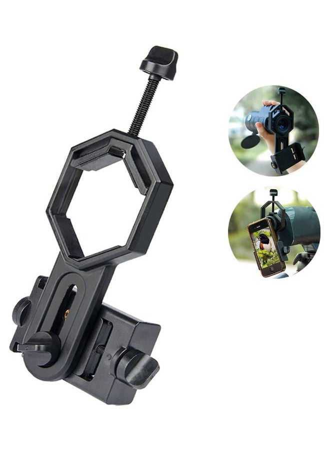 NIBEMINENT Cellphone Telescope Adapter Mount Bracket Aluminum Alloy & Plastic Material Black - Image 1