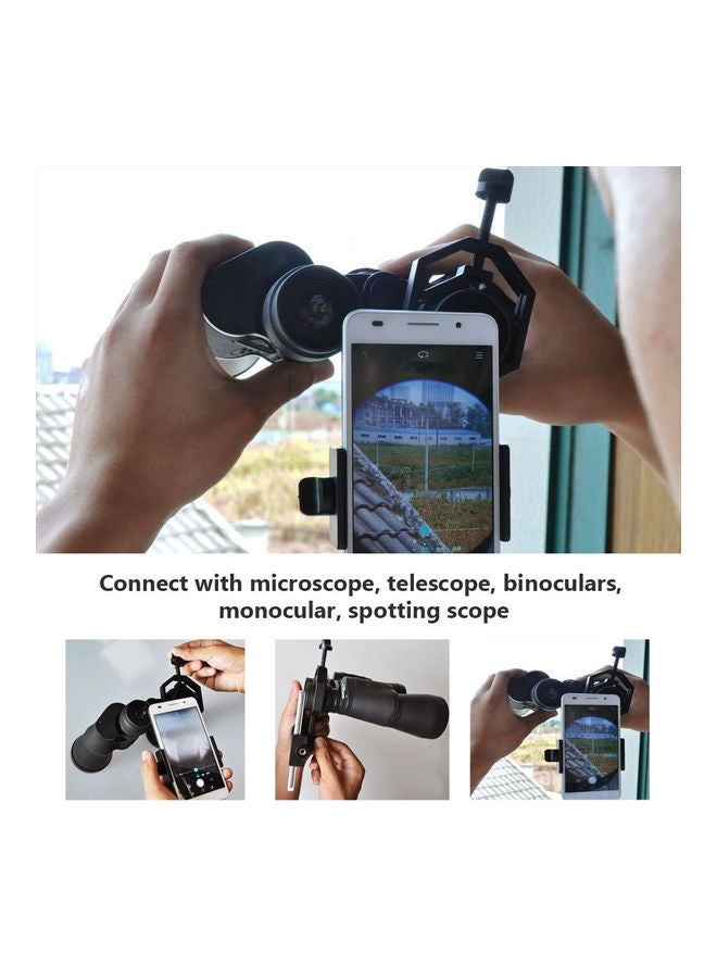 NIBEMINENT Cellphone Telescope Adapter Mount Bracket Aluminum Alloy & Plastic Material Black - Image 2
