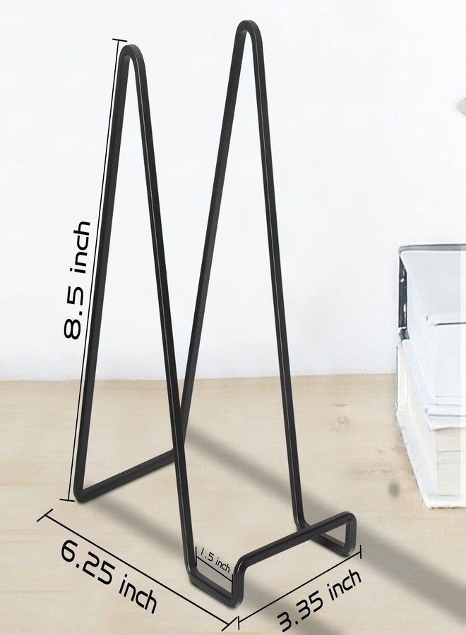 Decolore 4 Pack 8.5 Inch Black Picture Stands for Display Square Plate Holder Display Stand Frame Stand for Picture, Decorative Plate, Photo Easel and Artistic Work - Image 2