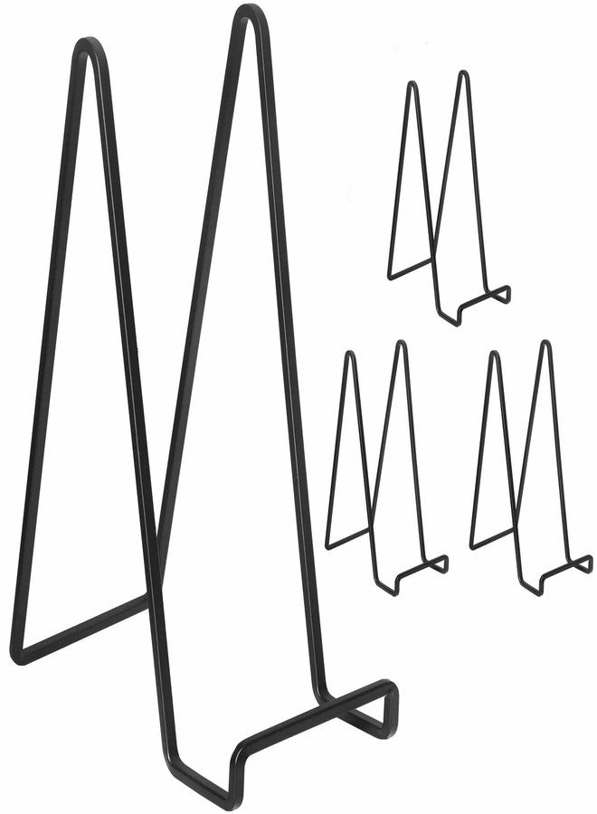 Decolore 4 Pack 8.5 Inch Black Picture Stands for Display Square Plate Holder Display Stand Frame Stand for Picture, Decorative Plate, Photo Easel and Artistic Work - Image 1
