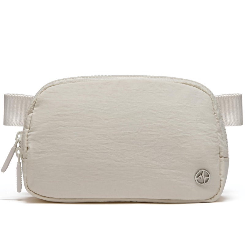 Pander Two Way Zipper Fanny Pack Nylon Everywhere Belt Bag for Women, Water Repellent Waist Packs, Crossbody Bags with Adjustable Strap (White Opal). - Image 1