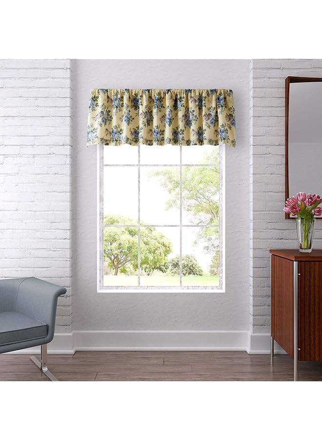 LAURA ASHLEY Home Linley Collection Stylish Premium Hotel Quality Valance Curtain Chic Decorative Window Treatment For Home Décor 86 Inch - Image 1