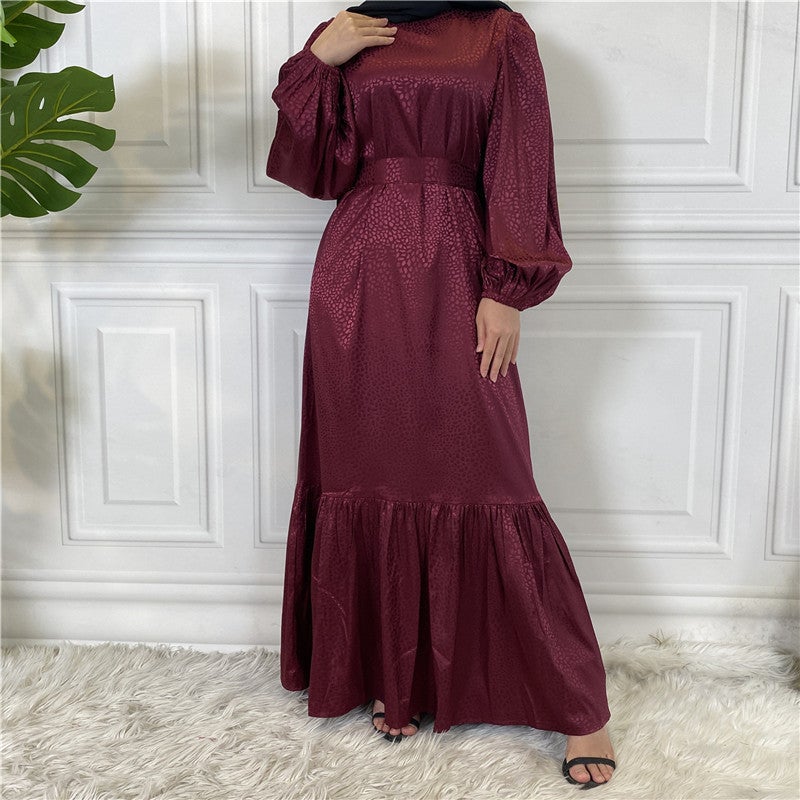 مونيكا فاشون فستان ساتان أنيق مطبوع من Monica Fashion لصيف 2024 - Image 1