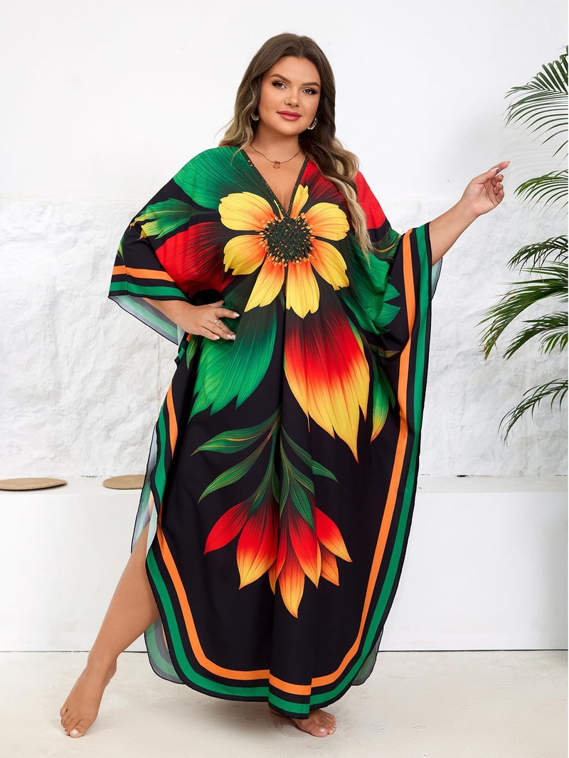 KEYLORTING Kaftan Dress for Women - Plus Size Caftan Maxi Beach Dress Moo Moos Loungewear, Swimsuit Cover Up for Beach, Pool or Vacation - Image 4