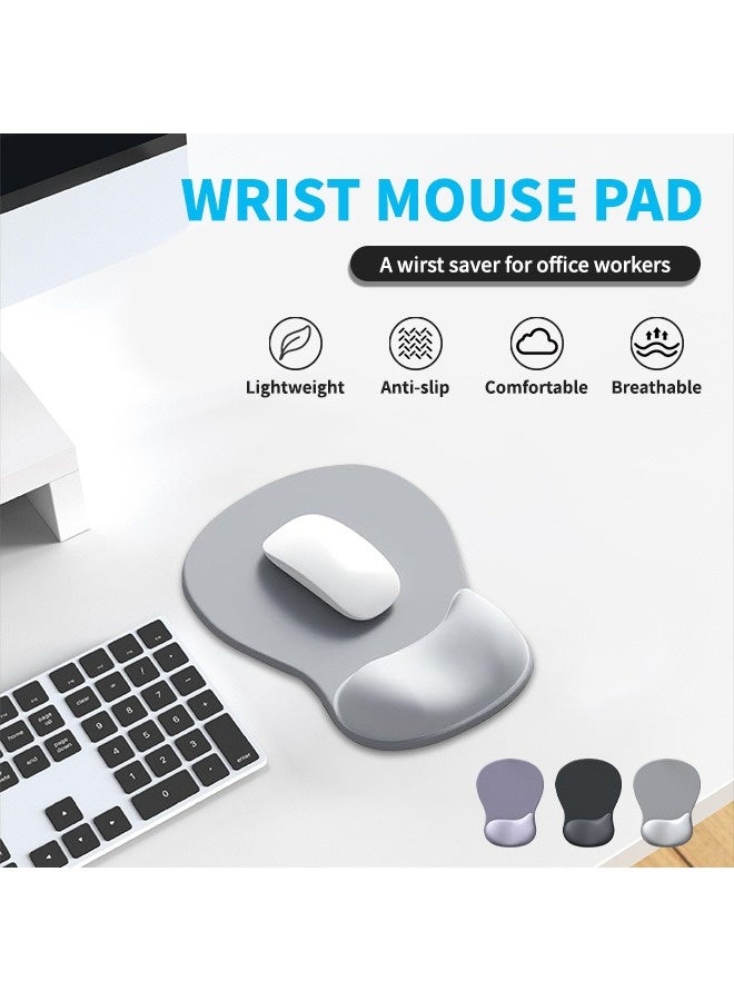 Ergonomic MousePad Gaming Mouse Pad Wrist Support with Non-slip Base Smooth Breathable Wrist Rest Pad for Office Gaming Design Video Editing Purple - Image 2