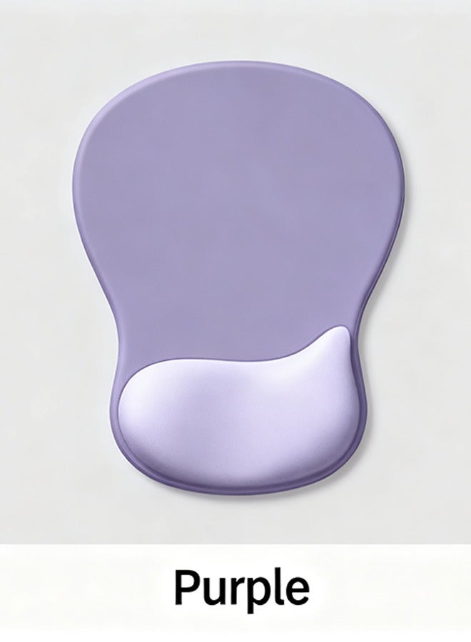 Ergonomic MousePad Gaming Mouse Pad Wrist Support with Non-slip Base Smooth Breathable Wrist Rest Pad for Office Gaming Design Video Editing Purple - Image 1