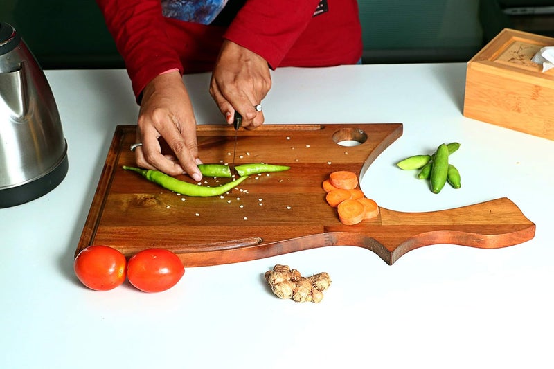 Puffin Multipurpose Teak Wood Indian Walnut CuttingChoppingFoodGrade Vegetable Chopping Board - Image 5