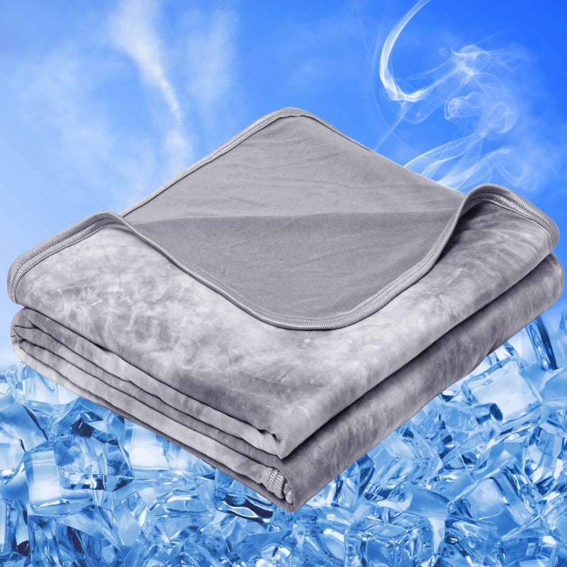 inhand Cooling Blanket Queen Size (90"x90"), Cooling Blankets for Hot Sleepers, Absorbs Heat to Keep Adults Cool For Summer Nights Sweats, Thin Cold Lightweight Blanket for Couch Bed, All Season Use - Image 1