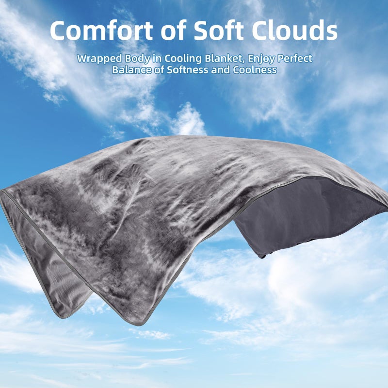 inhand Cooling Blanket Queen Size (90"x90"), Cooling Blankets for Hot Sleepers, Absorbs Heat to Keep Adults Cool For Summer Nights Sweats, Thin Cold Lightweight Blanket for Couch Bed, All Season Use - Image 5