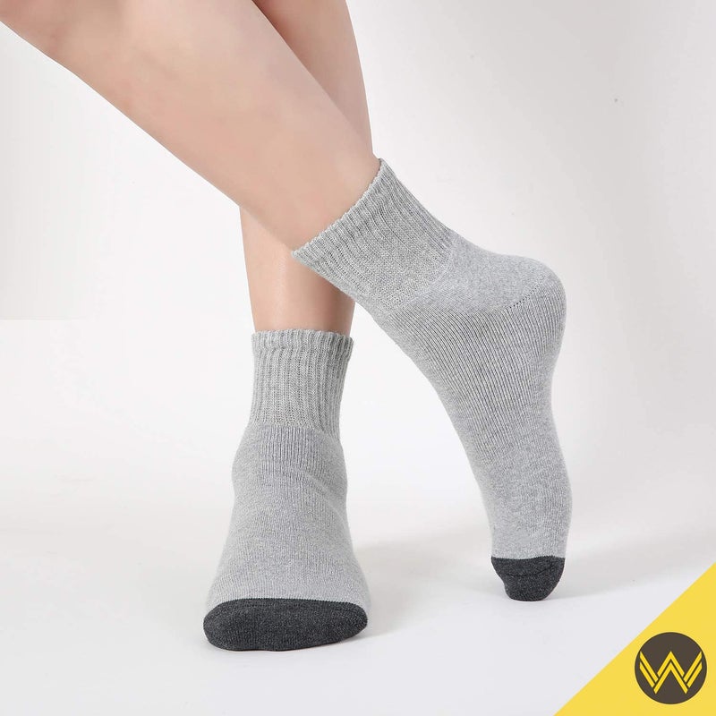WANDER Men's Athletic Ankle Socks 3-8 Pairs Thick Cushion Running Socks for Men&Women Cotton Socks 7-9/9-12/12-15 (8 Pair Grey, Shoe Size: 13-15) - Image 2