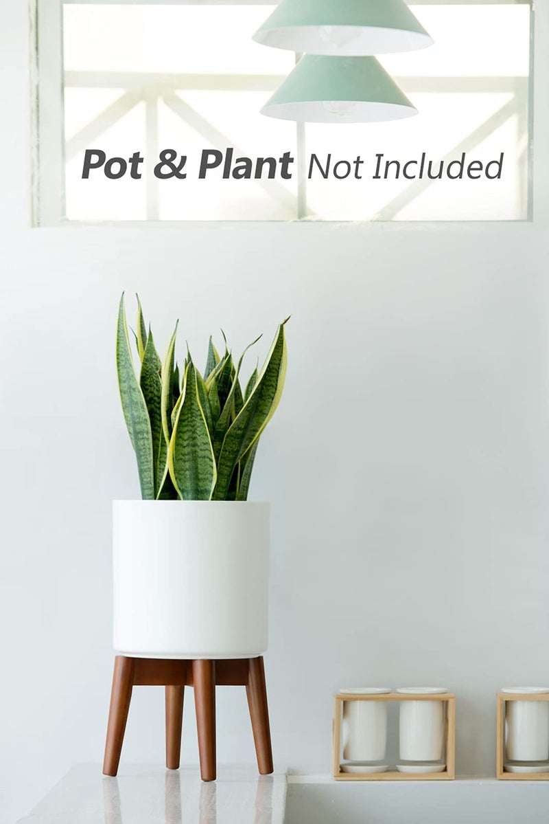 Mkono Plant Stand Mid-Century Modern Indoor (Plant and Pot NOT Included) Flower Holder Home Decor, Brown - Image 3