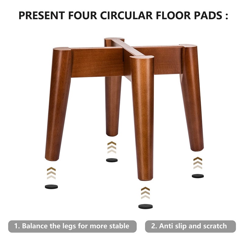 Mkono Plant Stand Mid-Century Modern Indoor (Plant and Pot NOT Included) Flower Holder Home Decor, Brown - Image 5