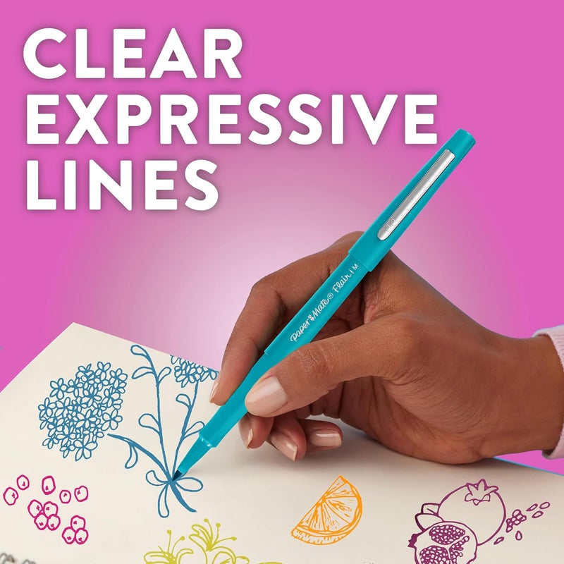 Paper Mate أقلام بيبر ميت فليير ذات رأس شعري، 0.7 مم رأس متوسط، أخضر، علبة من 12 - Image 5