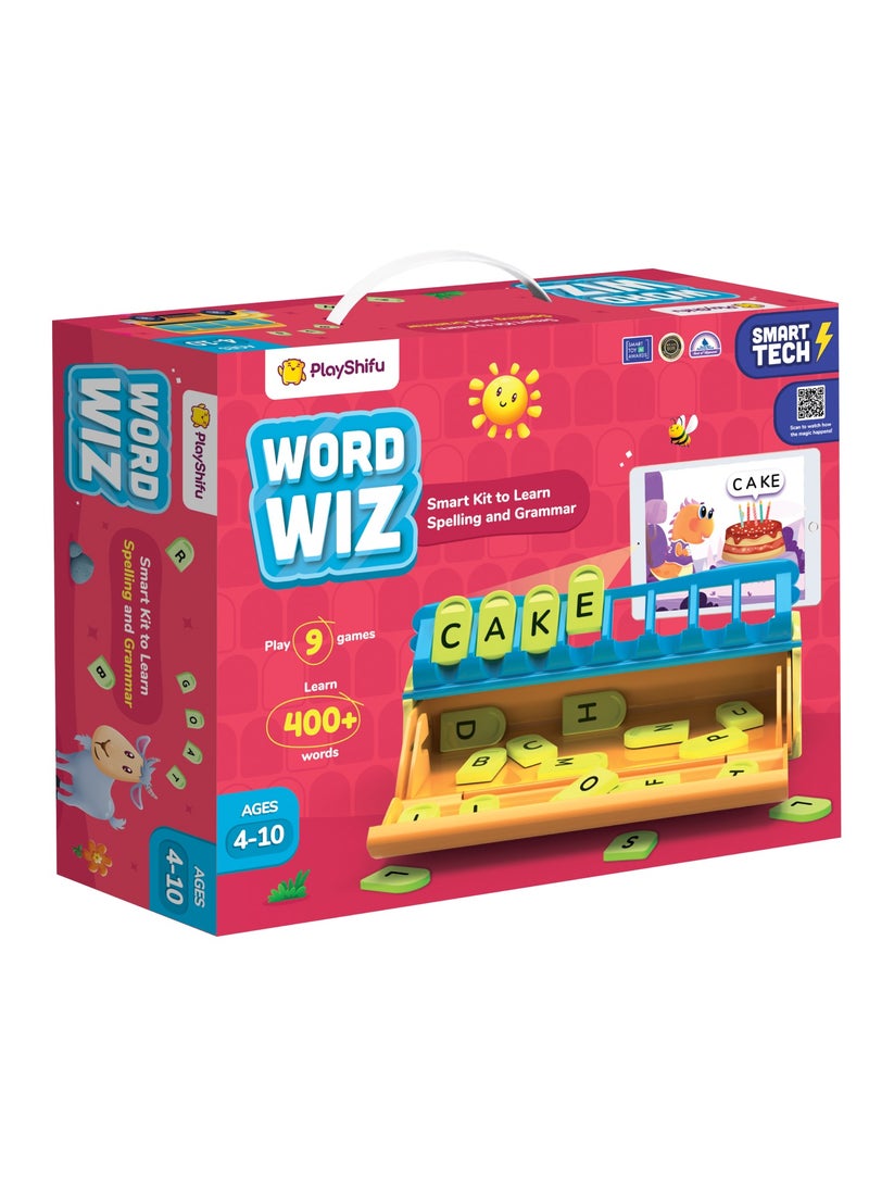 PlayShifu PlayShifu Word Wiz (Kit+App) - Educational Word Game with 9 Learning Games, STEM Toy Gifts for Kids Age 4-8 Phonics, Spellings & Grammar 48 Alphabet Tiles Works with tabs/mobiles Packaging May Vary  - Image 1