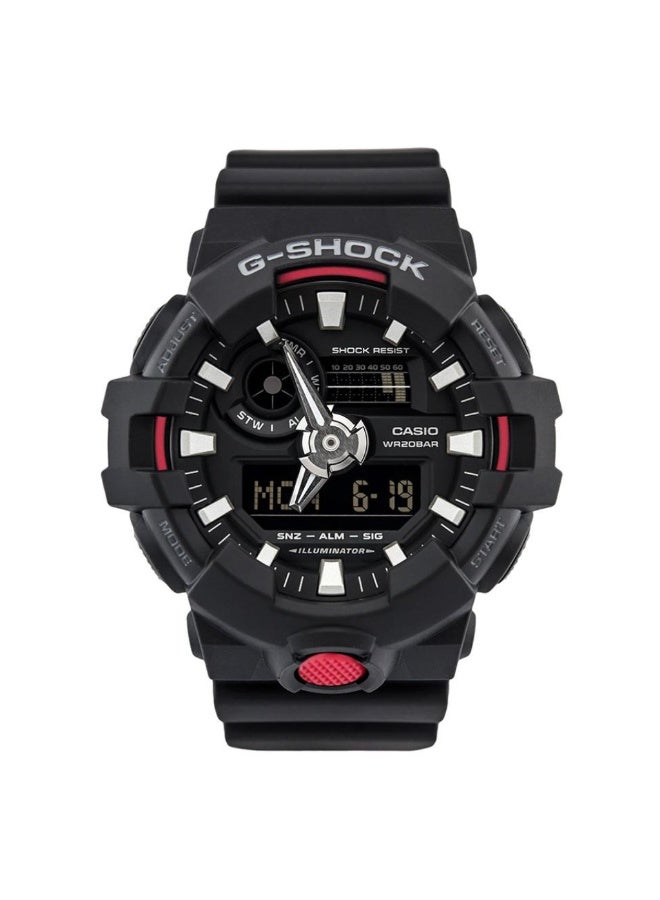 CASIO G-SHOCK GA-700-1ADR Analog-Digital Men’s Watch, Shock Resistant, 200M Water Resistant, Black Resin Strap - Image 2