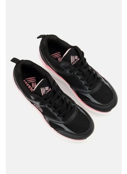 RBX Women Parallel Lace Up Brand Logo Casual Shoes, Black Combo  - Image 4