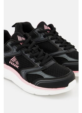 RBX Women Parallel Lace Up Brand Logo Casual Shoes, Black Combo  - Image 3