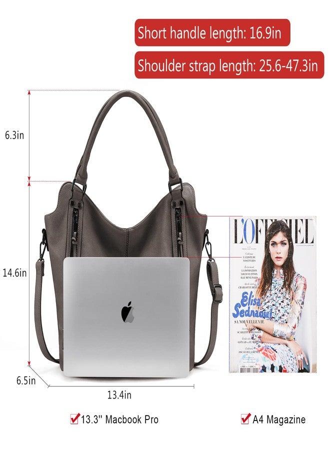 Realer Concealed Carry Hobo Purse for Women Faux Leather Crossbody Shoulder Bags Large Tote Bag with Detachable Holster - Image 5