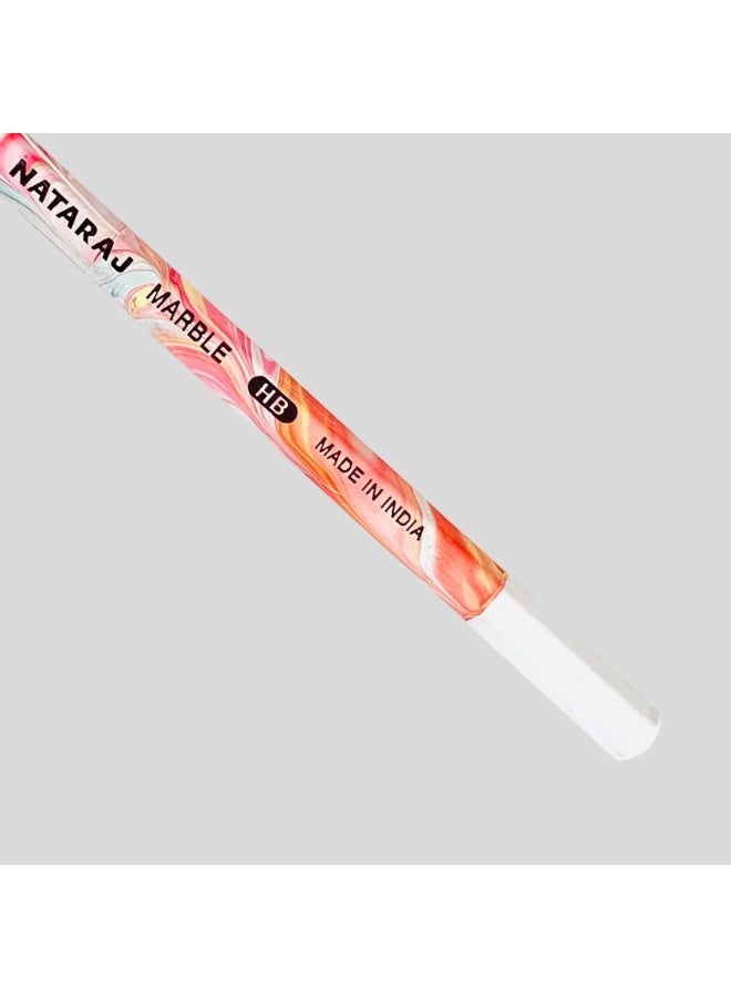 NATARAJ marble HB pencils pack of 12 pencils with free sharpener and eraser - marble - Image 4
