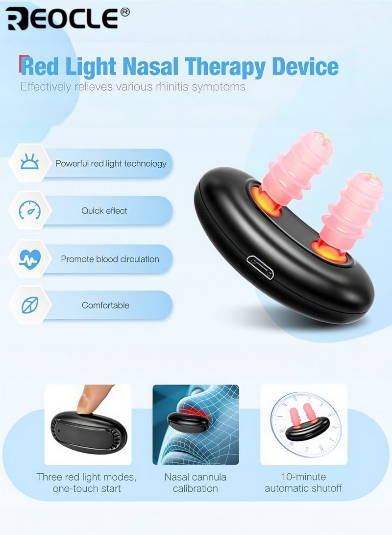 REOCLE Red Light Nasal Therapy Device Rhinitis Physiotherapy Device Red Light Therapy Device for Nose Provide Desensitization Anti-Inflammatory - Image 4