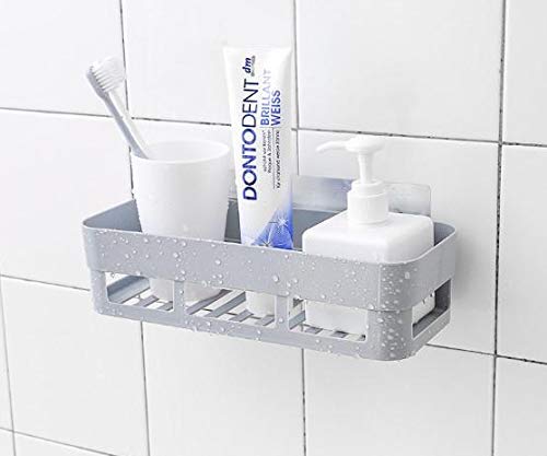 FosCadit Multipurpose Plastic Kitchen Bathroom Wall Corner Shelf White Small - Image 1