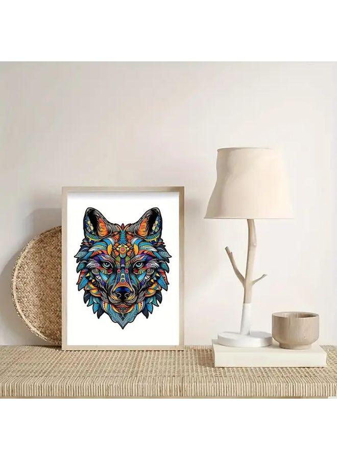 لغز خشبي A5 ذئب ملون هدية فريدة تخفيف التوتر للبالغين لعبة عائلية - Image 5