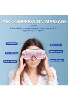 SYOSI Eye Massager with Heat, Air Compression Eye Massager for Migraine Headache Relief with Bluetooth Music, Eye Massager for Dry Eyes Fatigue Dark Circles Improve Circulation and Sleep（White）  - Image 3