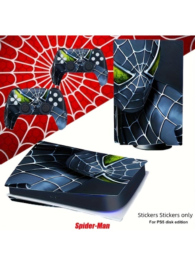 [Decals Only] Spider-Man themed Playstation 5 console - Premium vinyl sticker (disc drive) - Waterproof and dustproof Eye-catching illustration design - Image 1
