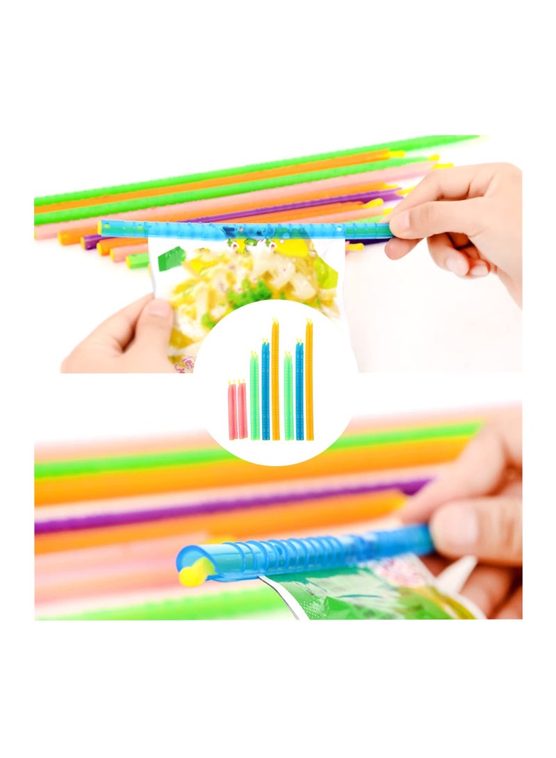 SYOSI Chip Clips Plastic Bag Sealer Sticks, Colorful Food Sealing Clips Fresh-Keeping Sealing Rod for Snack Food Storage, for Freezer Opened Snacks Bag Bread Bag (24 Pcs )(4 Sizes × 6 Pcs) - Image 2