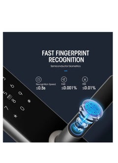 Locstar Wifi TTlock App Smart Door Lock| Biometric Lock Fingerprint| Door Handle Digital Keyless Lock| Smart Door Handle Lock For Home Apartment (Grey)  - Image 3