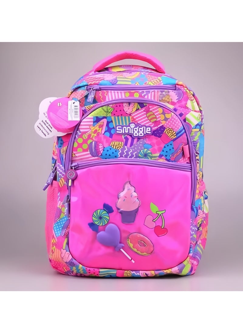 Smiggle Smiggle Girls Laser Printing Student Schoolbag Elementary and Middle School Students Children's Backpack Outdoor Leisure Bag Backpack 42*30CM 