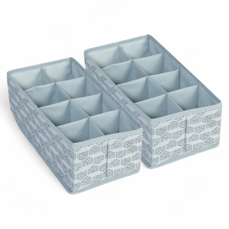 HomeStrap Tie Organizer Pack of 2 | 8-Slot Non-Woven Foldable Storage Box for Ties, Belts, Scarves & Accessories | Drawer & Closet Divider | Wardrobe Organizer for Neat & Crease-Free Storage – Grey - Image 3