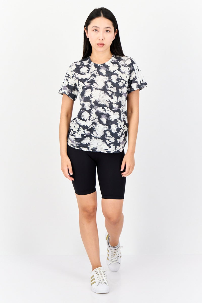 Adidas Women Sportswear Fit Short Sleeve Outdoor T Shirt, Multicolor - Image 4