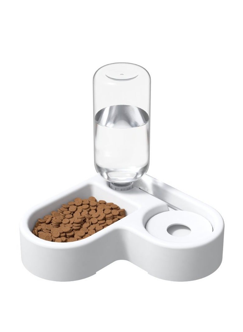 Pet automatic waterer cat bowl food bowl, White - Image 1