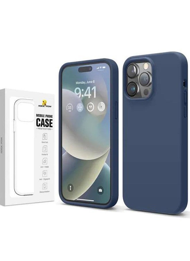 Captaintech Compatible with iPhone 14 Pro Max Case, Liquid Silicone Case, Full Body Protective Cover, Shockproof, Slim Phone Case, Anti-Scratch Soft Microfiber Lining, 6.7 inch Jean Indigo  - Image 1