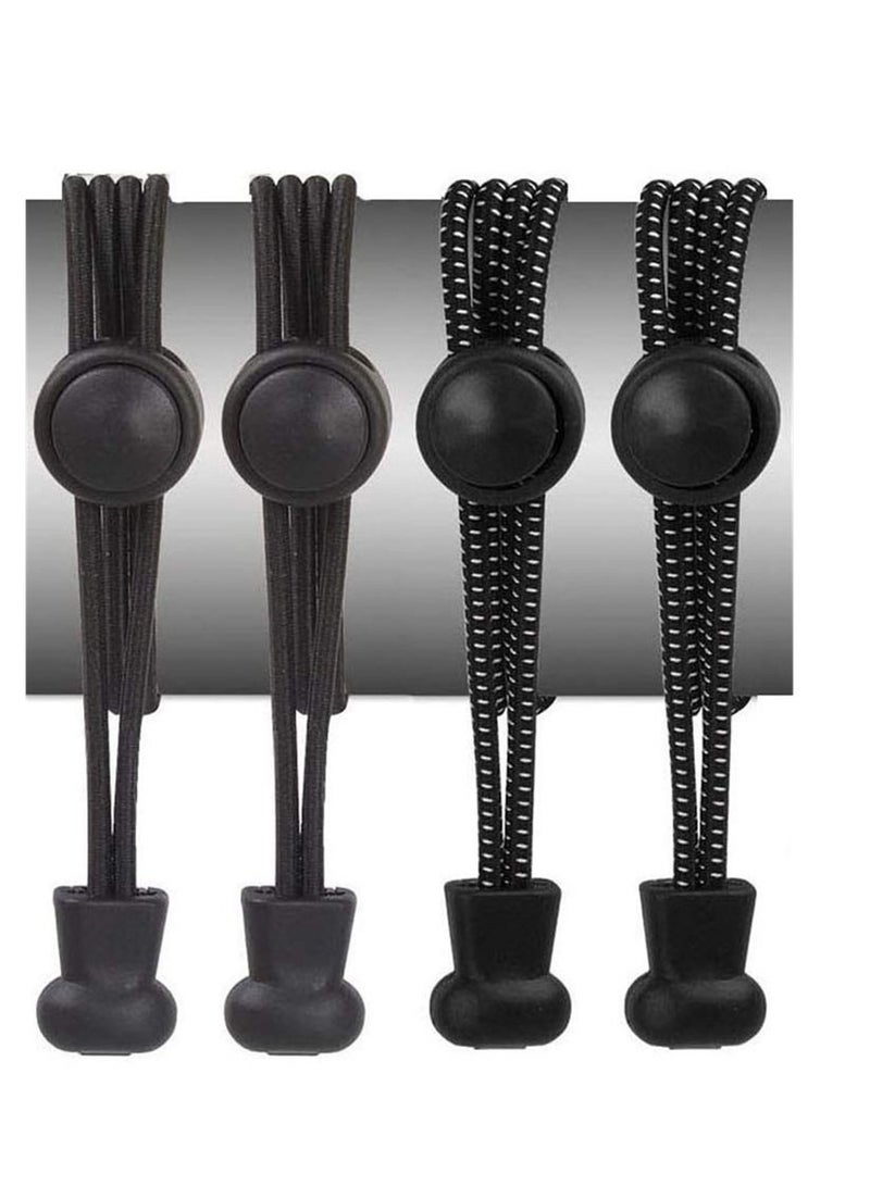 Loquat 2 Pairs Elastic Shoe Laces No Tie Elastic Shoelaces with Lock Device Adjustable Tieless - Image 1