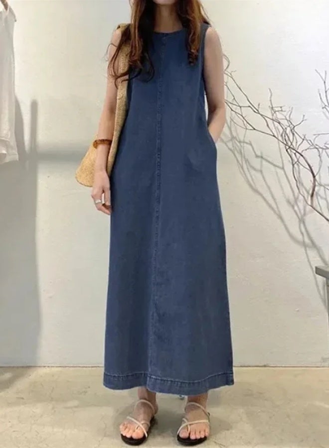 Yailla Fashion Dress Sleeveless Pocket Loose Long Vest 