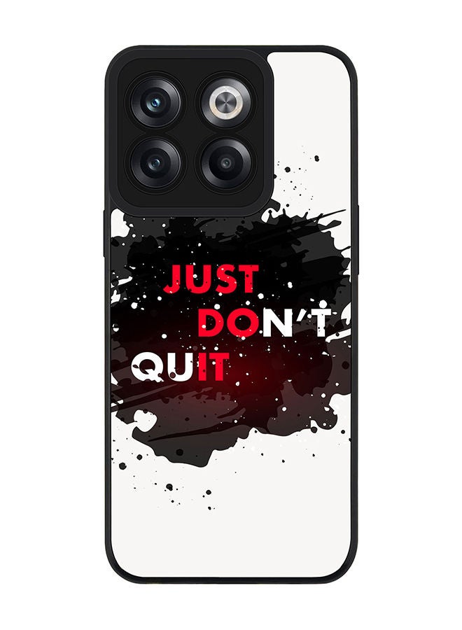 Stylizedd Rugged Black edge case for OnePlus 10T Slim fit Soft Case Flexible Rubber Edges Anti Drop TPU Gel Thin Cover - Just don't quit - Image 1