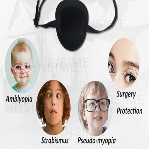 INSIME Pirate eye patch for kids | Adjusable Eye patches for lazy eye | Soft 3D Groove design Eye patches for left or right eyes (Pack of 2) - Image 4