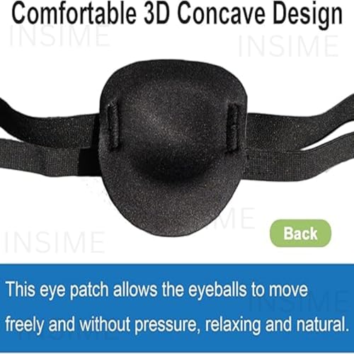 INSIME Pirate eye patch for kids | Adjusable Eye patches for lazy eye | Soft 3D Groove design Eye patches for left or right eyes (Pack of 2) - Image 5