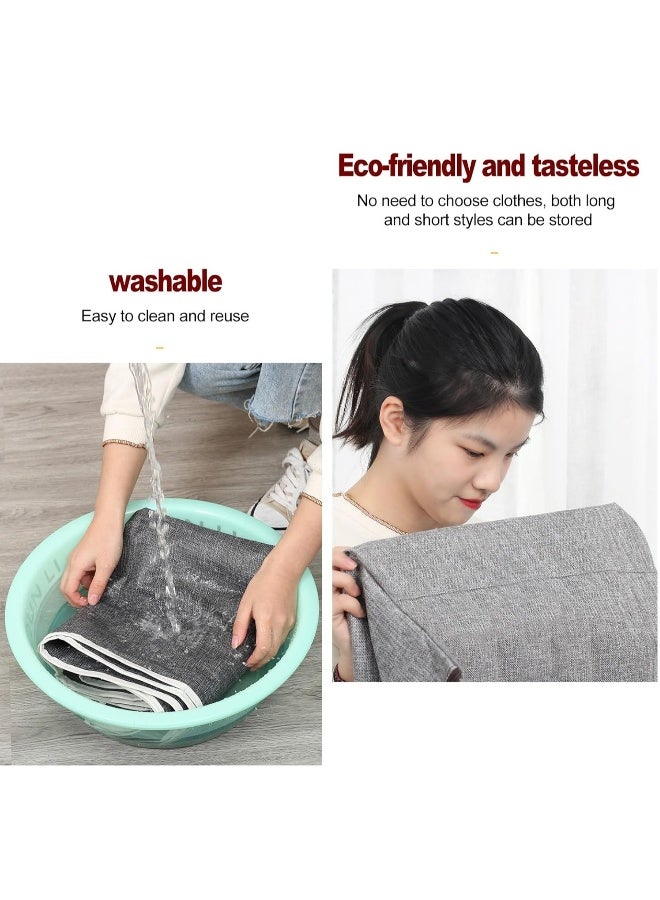 Clothes Storage Bags with Zipper, Transparent Window Cotton Garment Bags for Hanging Clothes Storage for Clothes, Coats, Jackets, Shirts (Color : Light Grey#1020, Size : 60x28x105cm)  - Image 4
