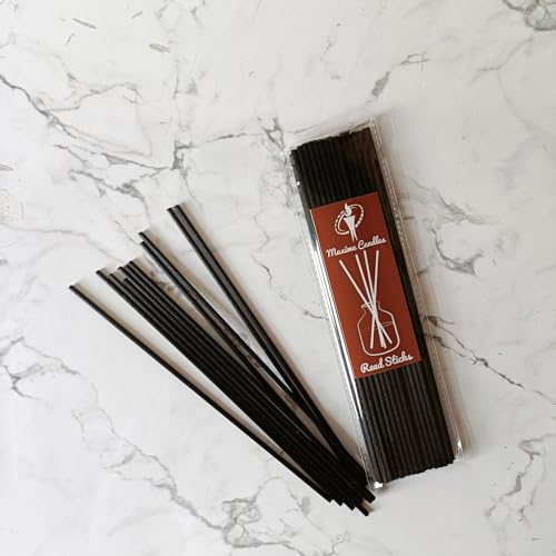 Maxime Candles Reed Diffuser Sticks, 8 Inch Black Fiber Sticks Aroma Diffuser Sticks Refill for Aroma Fragrance (50) - Image 1