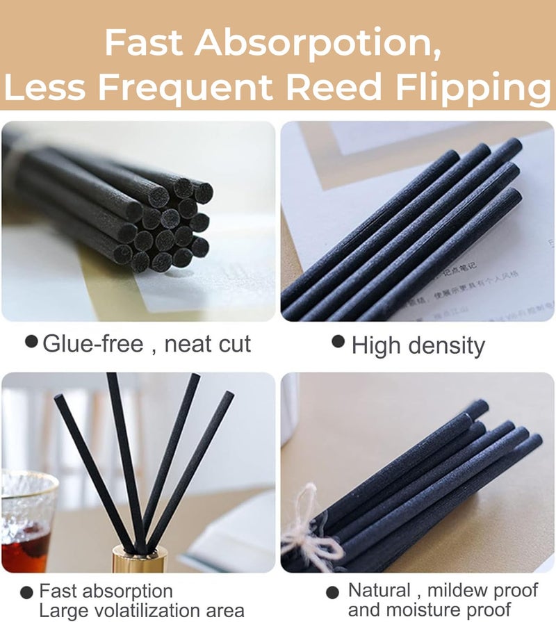 Maxime Candles Reed Diffuser Sticks, 8 Inch Black Fiber Sticks Aroma Diffuser Sticks Refill for Aroma Fragrance (50) - Image 4