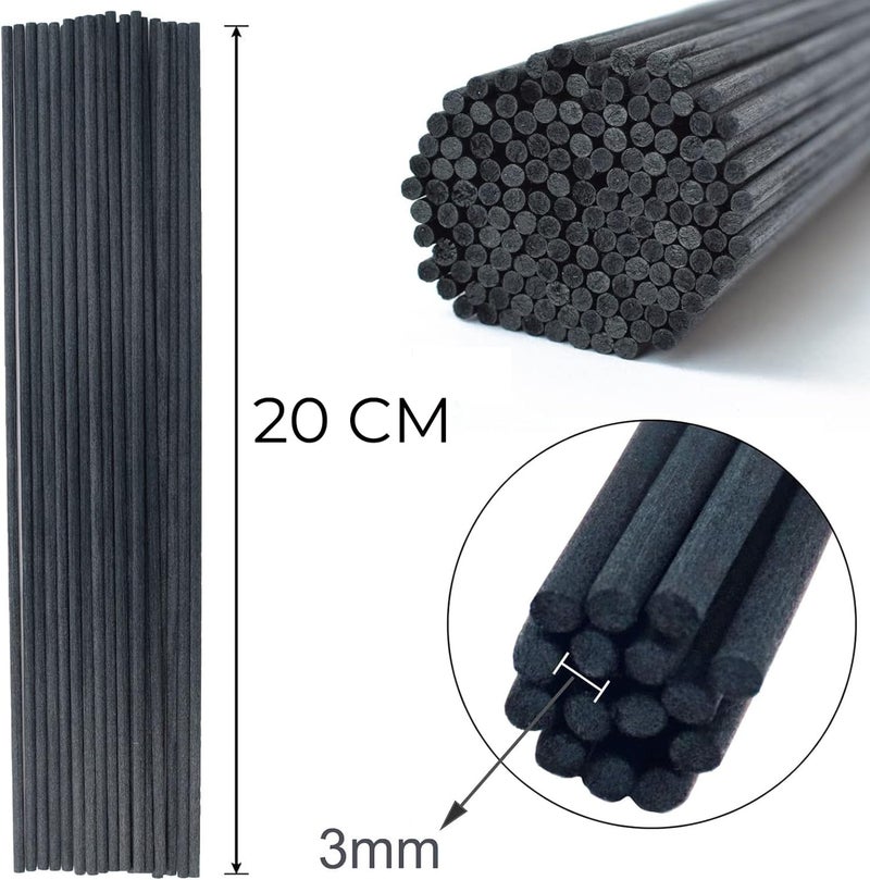 Maxime Candles Reed Diffuser Sticks, 8 Inch Black Fiber Sticks Aroma Diffuser Sticks Refill for Aroma Fragrance (50) - Image 3