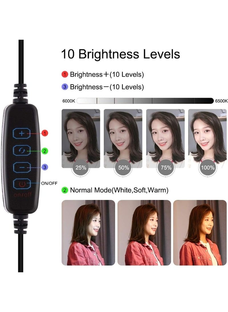 10.2-Inch Dimmable LED Ring Light with Tripod & Phone Holder – Adjustable Brightness for Live Streaming, Makeup, Photography, YouTube & TikTok – Compatible with All Smartphones - Image 4