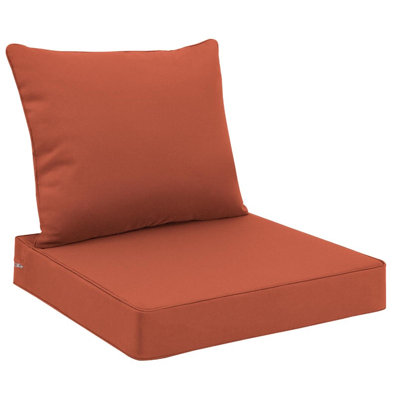 Favoyard Outdoor Seat Cushion Set 24 x 24 Inch Waterproof & Fade Resistant Patio Furniture Cushions with Removable Cover Deep Seat & Back Cushion with Tie Straps for Chair Sofa Couch - Image 1