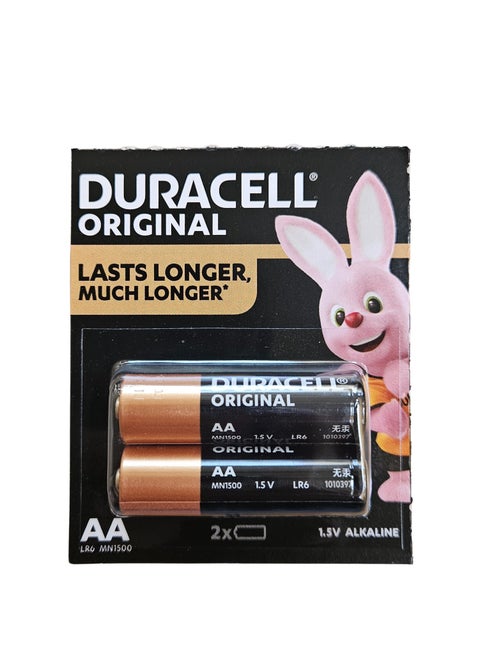 DURACELL AA BATTERIES 1.5V ALKALINE Pack of 2