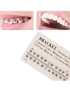 HaLunhi 40-piece set of orthodontic bracket edges, metal brackets upper and lower ultra-thin, Mini Edgewise 022 Hook 345  - Image 2